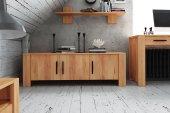 Komoda CUBIC niska z litego drewna