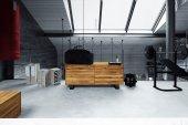 Komoda STEEL niska z litego drewna