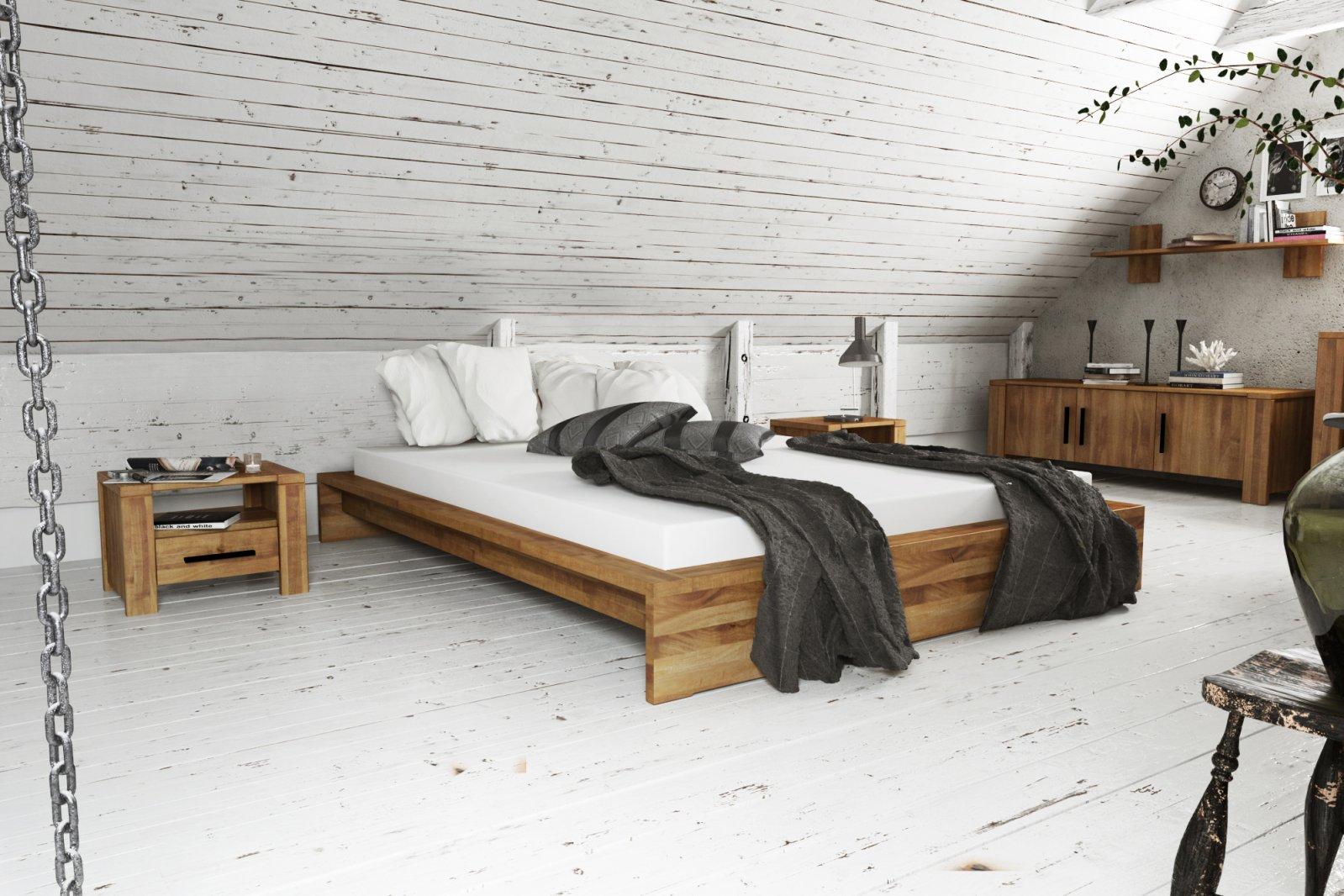 Rama łóżka CUBIC z litego drewna