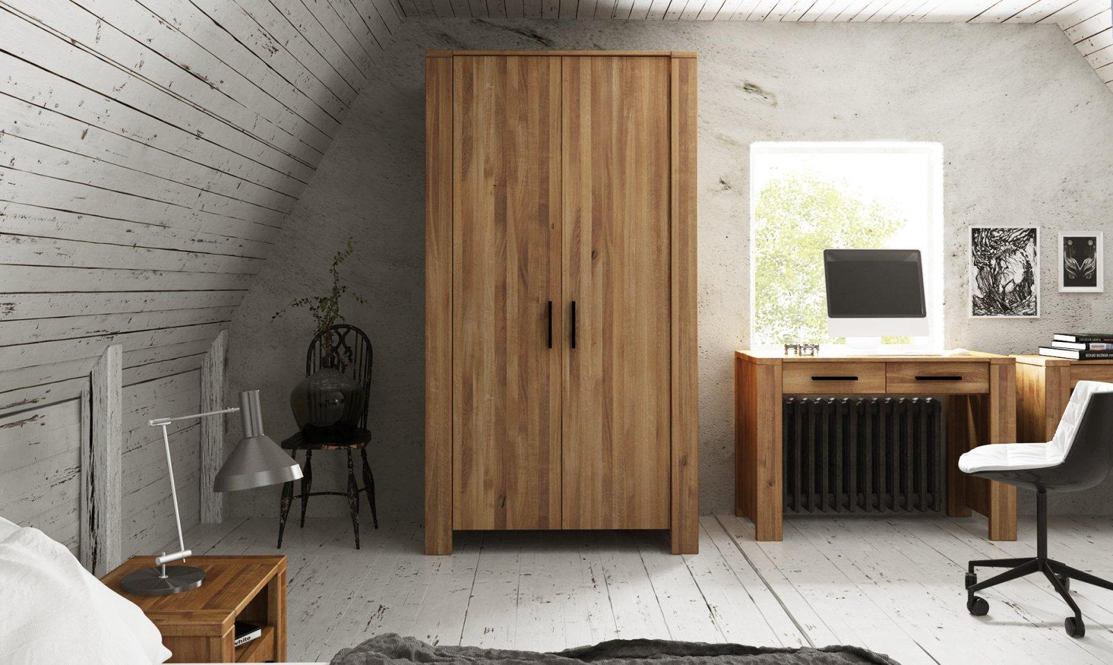 Szafa CUBIC 2-drzwiowa z litego drewna