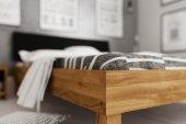 Łóżko VIGO z czarnym szczytem MDF