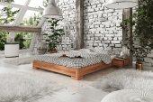 Rama łóżka VENTO E z litego drewna