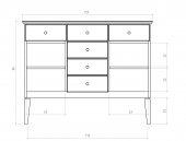 Komoda ODYS szeroka z litego drewna