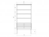 Witryna ODYS szeroka z litego drewna