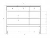 Komoda ODYS szeroka z litego drewna