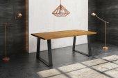 Stół ZINC nierozkładany z litego drewna i stali