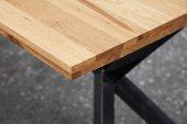 Stół OXIDE nierozkładany z litego drewna i stali