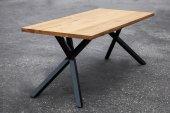 Stół OXIDE nierozkładany z litego drewna i stali