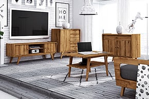 RETRO - Kolekcja mebli do salonu z drewna litego