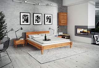 Lustro PARIS z litego drewna