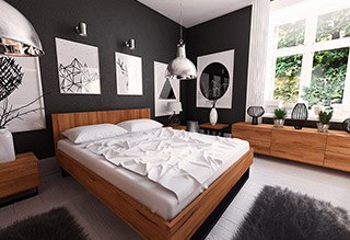 Łóżko STEEL z litego drewna