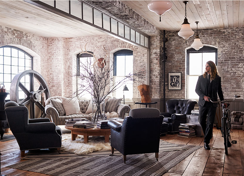 Salon w eklektycznym stylu Ralpha Laurena