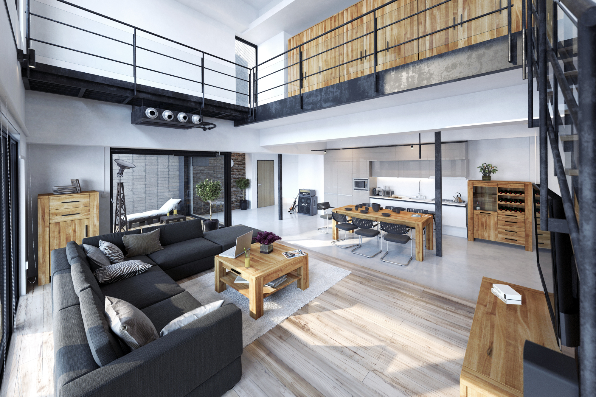 Salon z kolekcji mebli drewnianych Cubic