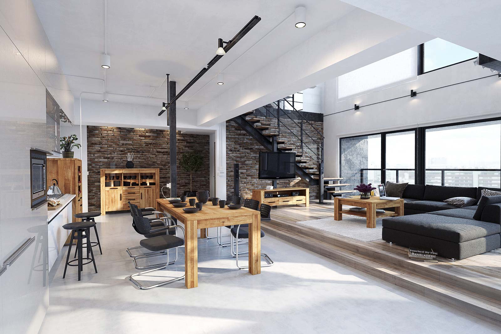 Industrialne meble drewniane